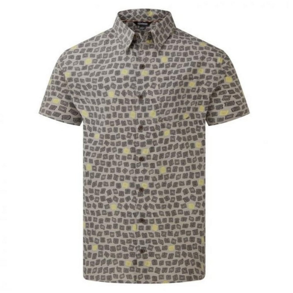 Sherpa Adventure Men's Size XL Doori Print SS Shirt - Grey NWOT